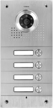 4-кнопочный домофон, поверхностный или встраиваемый монтаж, вандалоустойчивый, VIDOS